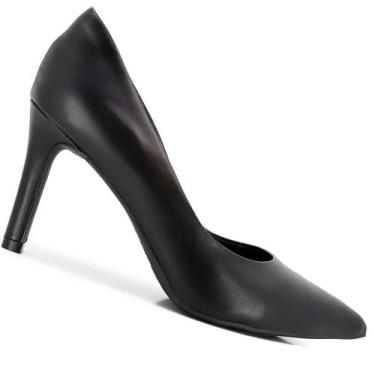 Imagem de Sapato Scarpin Usaflex Ad0601 Salto Alto Feminino, Preto, 38