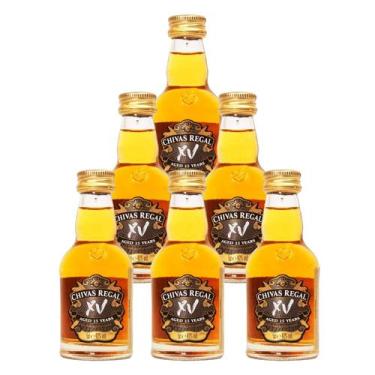 Imagem de Miniatura Whisky Chivas Regal XV 15 Anos 50ml 6 Unidades