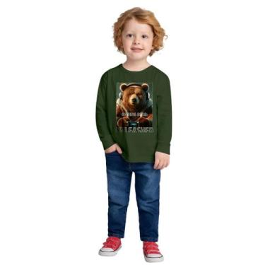 Imagem de Camiseta Infantil Menino Inverno Meia Malha Confortável Moderna Sofist
