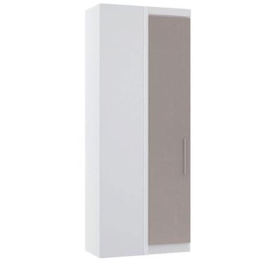 Imagem de Guarda Roupa De Canto Reto 90cm 1 Pt Alpes Luciane Móveis Branco Pf-cinammon Pf