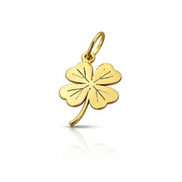 Imagem de Pingente de Ouro 18k Trevo de 4 Folhas - Joia Elegante e Sofisticada -