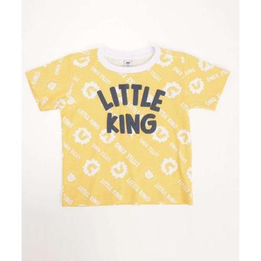 Imagem de Camiseta Infantil Manga Curta Leão MR Tam 1 a 3-10210, Amarelo, 1