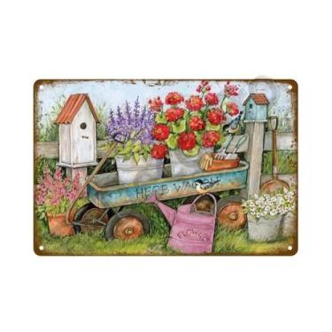 Imagem de Placa De Metal Vintage Com Flores Para Decoração De Parede De Jardim, 