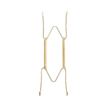 Imagem de Suporte De Parede Dourado Em Formato De W Para Pratos, Com Mola Invisí