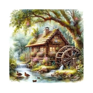 Imagem de Kit De Bordado Em Mosaico De Diamante Momoart, Paisagem Da Casa, Pintu