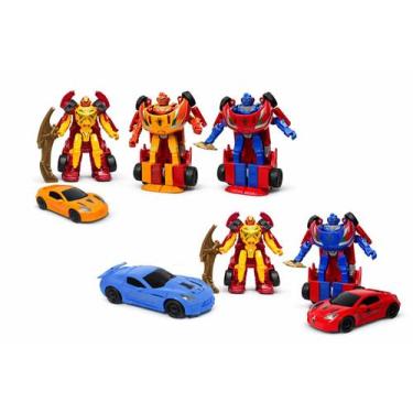 Imagem de Brinquedo Boneco Transforme 2 em 1 Carro Vira Robo Esportivo - Arktoys