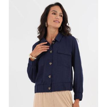 Imagem de Jaqueta Feminina Bomber Bolsos Marisa Azul-52379, Azul, G