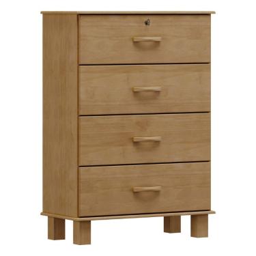Imagem de Cômoda 4 Gavetas Bronze Freijó em Madeira Maciça com Puxador em MDF 113cm 79cm 40cm