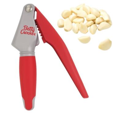 Imagem de Espremedor Amassador de Alho Manual para Cozinha em Plástico ABS Livre de BPA Uso Diário Vermelho Facilita