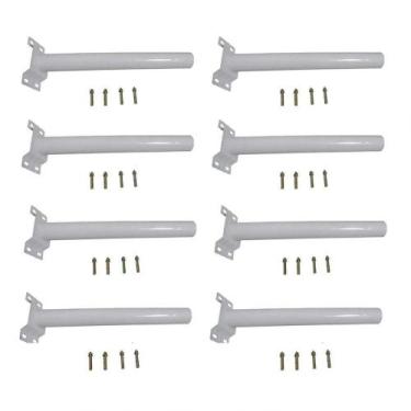 Imagem de Suporte Barra Luminaria Solar 8 Und Rua Poste Aço Quintal - LEVA PRO P