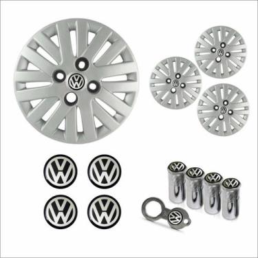 Imagem de Jogo Calota Aro 14 Gol Voyage Saveiro G5 2009 à 2011 + Emblema Resinad