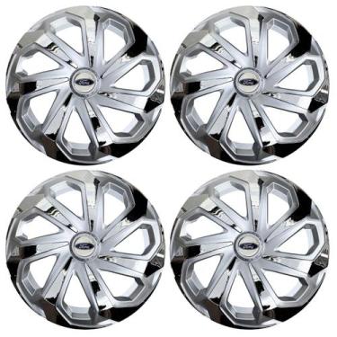 Imagem de Jogo calota 13 spider prata crome ka fiesta escort courier - Garagem O