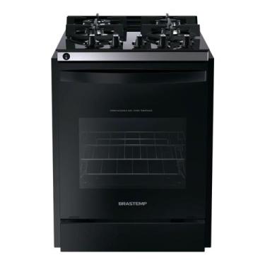 Imagem de Fogão Brastemp 4 Bocas de embutir Preto com mesa de vidro e dupla cham