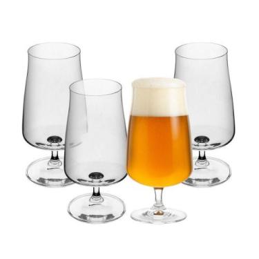 Imagem de Jogo 4 Taça De Cerveja Chopp De Cristal Ecológico 380ml Wolff