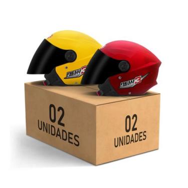 Imagem de Kit 2 Capacetes New Liberty 3 Aberto Viseira Fumê Pro Tork Masculino F