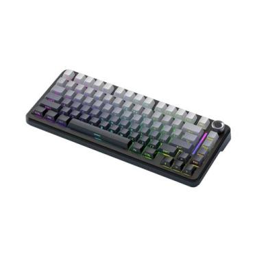 Imagem de Teclado Mecânico RGB Sem Fio Para Jogos 75% Hot Swap Com Botões De Met