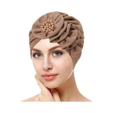 Imagem de Hijab Muçulmano Floral Em Cor Sólida Com Contas, Lenço De Cabeça Para 