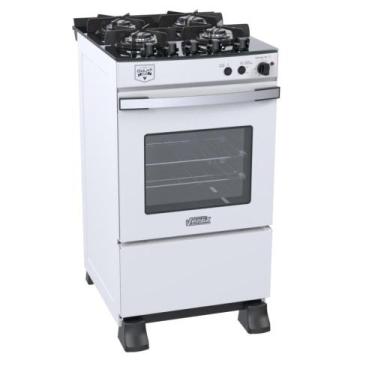 Imagem de Fogao a Gas 4 Bocas Venax Gaudi Vetro Vitreo Branco, 110V
