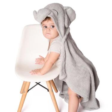 Imagem de Manta Cobertor Toalha de Banho com Capuz para Bebê Criança Manto Bichi
