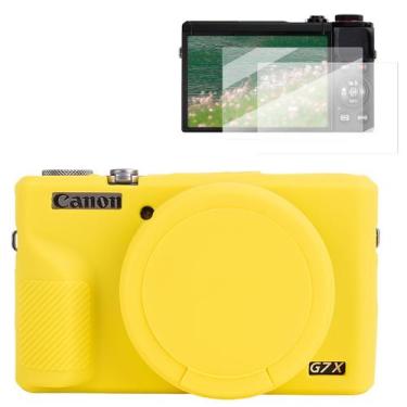 Imagem de Capa de câmera Rieibi para Canon G7X Mark III Silicone Amarelo