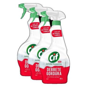 Imagem de kit 3 Desengordurante Cif Derrete Gordura Gatilho 500ML