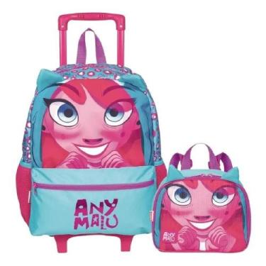 Imagem de Kit Mochila Rodinhas Infantil+lancheira Anymalu Sestini
