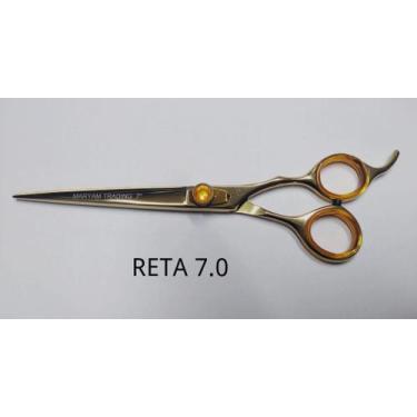 Imagem de Tesoura reta 7.0 polegadas dourada fio navalha - MARYAM TRADING