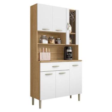 Imagem de Armário de Cozinha Compacta 90cm Bruna K02 Freijó/Supremo - Mpozenato,