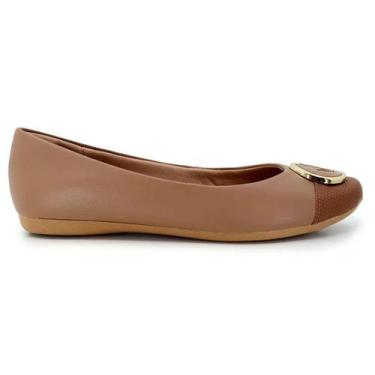 Imagem de Sapatilha Bico Fino Feminina Usaflex T7552004 Camel, 36, Camel