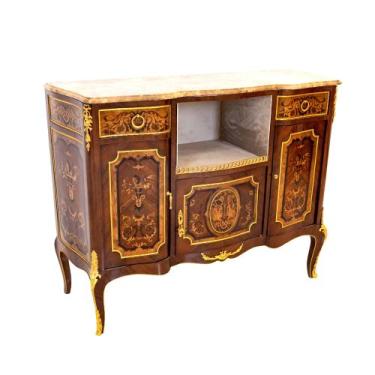 Imagem de Balcão Gabinete Rococó Marquetry Icônica Feito À Mão Luxuoso - luxdeco