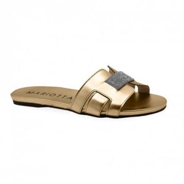 Imagem de Sandália Feminina Mariotta Slide Casual 2069507, Champagne, 35
