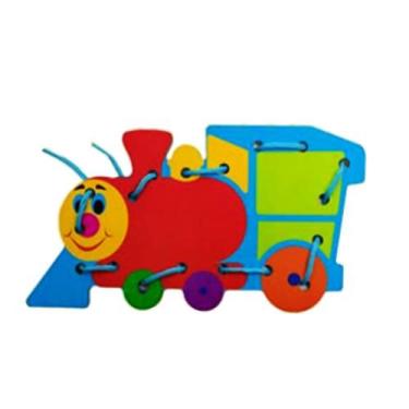 Imagem de Alinhavo Infantil Trem Brinquedo Educativo e Pedagógico - Maninho Brin