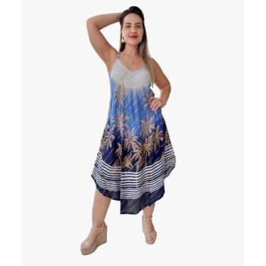 Imagem de Vestido Feminino Indiano Lurex Premium Alça c/ Regulagem e Bolsos Trap