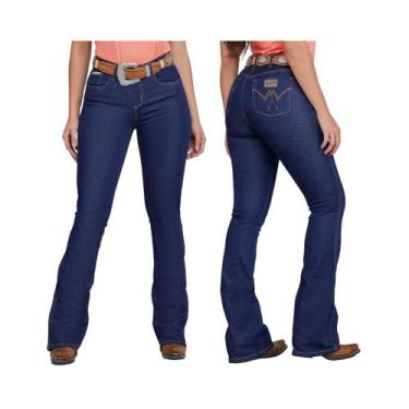 Imagem de Calça Jeans Feminina Country Minuty Flare  Tradicional Azul Escuro R.9
