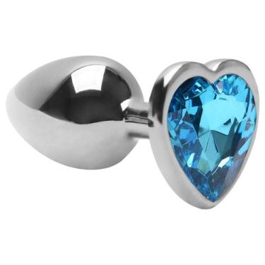 Imagem de Plug Anal Grande Metal Cromado Com Coração Brilhante 9,5x4cm - SutilSe