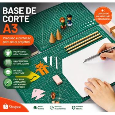 Imagem de Base de Corte A3 para Artesanato Scrapbook Patchwork DIY Régua de Prec