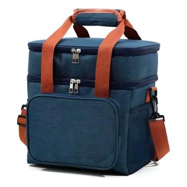 Imagem de Bolsa Térmica Marmita Lancheira Azul 12 Litros Fitness Trab - Genérico
