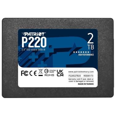 Imagem de SSD Patriot P220 2.5 SATA 3 com 2TB de Armazenamento em Velocidade Avançada P220S2TB25