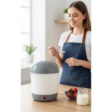 Imagem de 2x Iogurteira Elétrica 1L Bivolt Cinza Saudável e Prática - Congratula