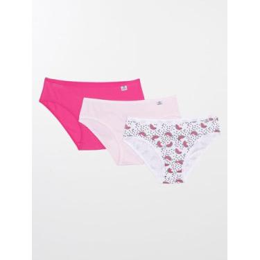 Imagem de Kit com 03 Calcinhas Juvenil Para Menina - Rosa/Multicolorido - Miss D