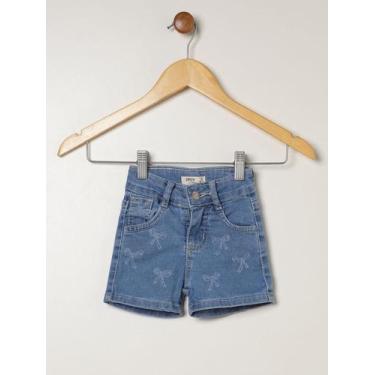 Imagem de Short Jeans Laço Infantil Para Menina - AZUL - FAKINI, Azul, 3