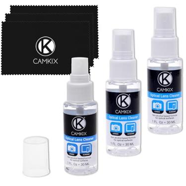 Imagem de Kit de limpeza de lente e tela – 3 sprays de limpeza, 3 panos de microfibra – perfeito para limpar a lente da sua câmera DSLR (3 frascos)