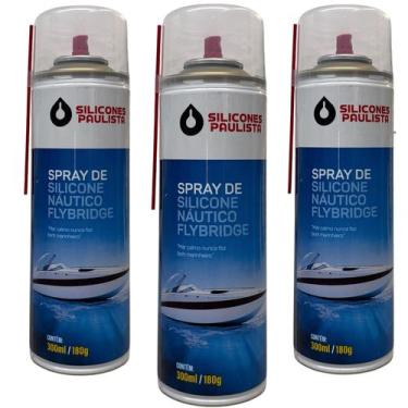 Imagem de Kit 3 Silicones Náutico Spray 300ml Silicones Paulista Flybridge Lubri