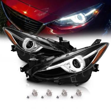 Imagem de Faróis Veiculares AmeriLite Mazda 3 2014-2016 Par com Halo