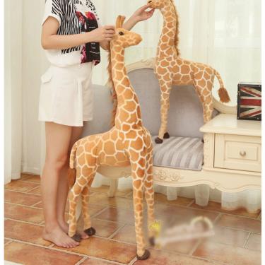 Imagem de 100 cm Grande Simulação Girafa Brinquedos Recheados Bonitos Bonecas de Animais de Pelúcia Macio Boneca Presente de Aniversário para Crianças