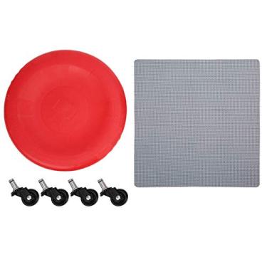 Imagem de Exercitador abdominal de roda universal, equipamento de exercício abdominal, roda muscular abdominal, disco deslizante Fitnewess, para academia em casa (vermelho)