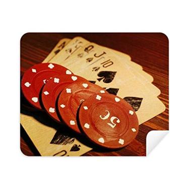 Imagem de Red Chip Gambling Photo Pano de limpeza de tela Limpador de tela 2 peças Tecido de camurça