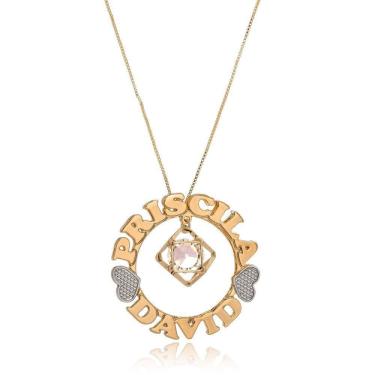 Imagem de Colar Mandala Envolvido Pelos Nomes E Pingente Cubico Com Ponto De Luz Em Zircônia