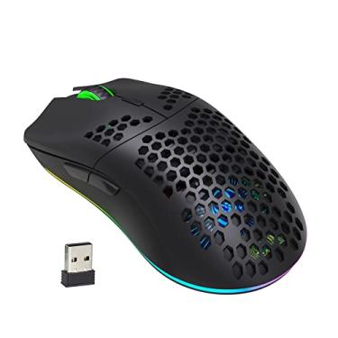 Imagem de T66 RGB 2.4G Wireless Gaming Mouse RGB Charging Mouse com DPI Ajustável Design Ergonômico para Desktop Laptop Preto POPQ