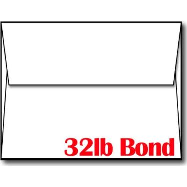 Imagem de Envelopes brancos A2 pesados Bond de 8,5 kg – 100 envelopes – Envelopes de marca de materiais de edição de mesa